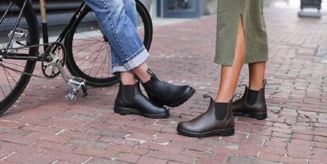 Blundstone boots worn on cobblestones